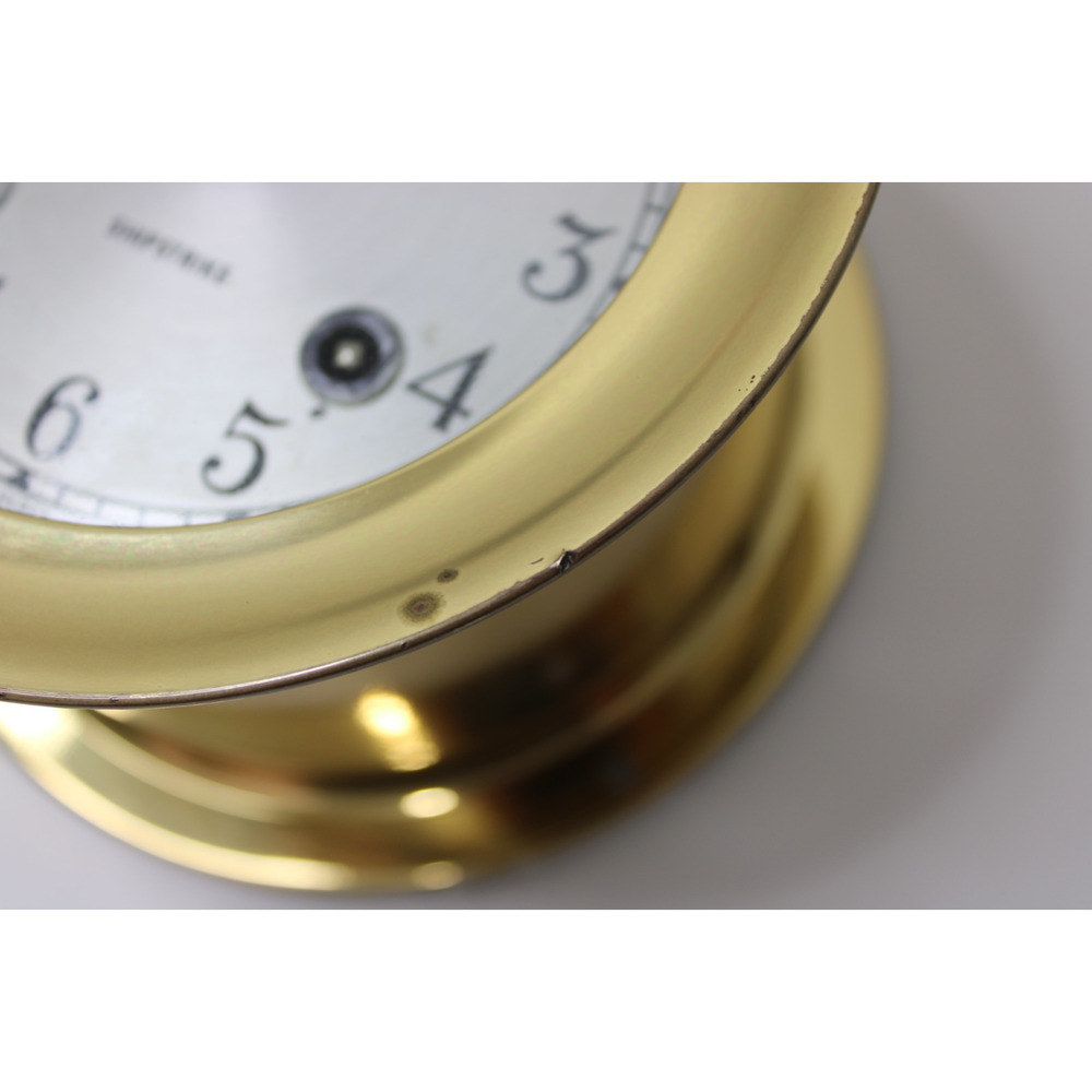 VTG Chelsea Boston Shipstrike Brass Marine Porthole Clock Nautical Wall Key 5.5" - Picture 4 of 16